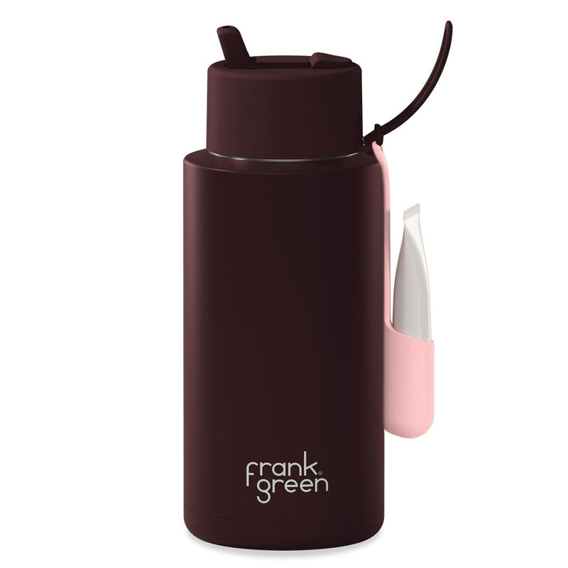 frank green 34oz Ceramic Reusable Bottle Chocolate w Lip Gloss Holder image number 1